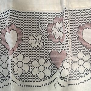 VTG Louis Hornick Pink Lace Heart Valances (Set of 2) Coquette Grandmacore